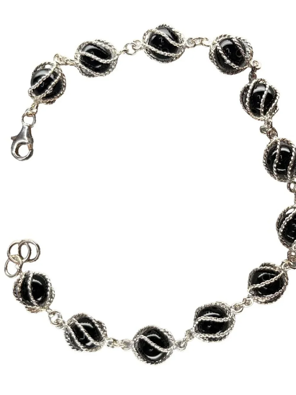 925 Sterling Silver Bead Bracelet 6.9